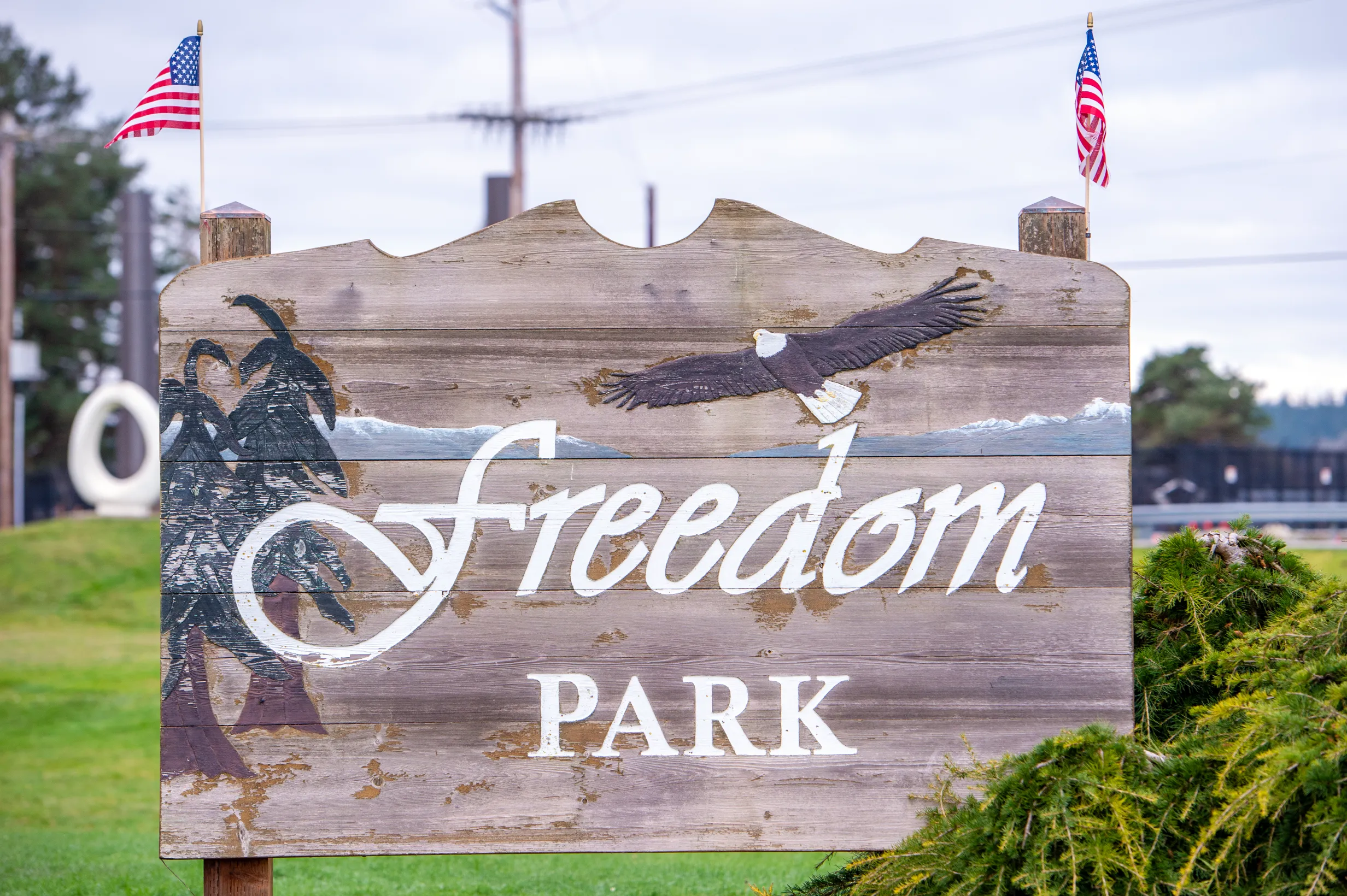 Freedom Park Sign at Freedom Park — Camano Island, WA